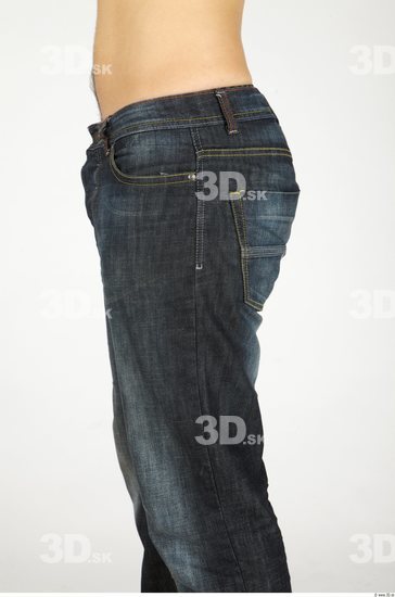 Thigh Whole Body Man Casual Jeans Slim Studio photo references