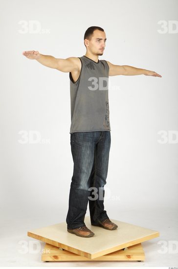 Whole Body Man T poses Casual Slim Studio photo references