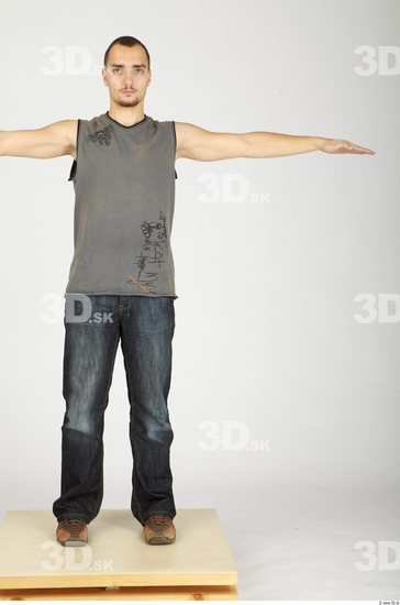 Whole Body Man T poses Casual Slim Studio photo references