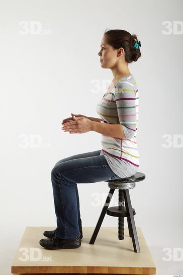 Whole Body Woman Artistic poses White Casual Slim