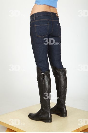 Leg Whole Body Woman Casual Jeans Underweight Studio photo references