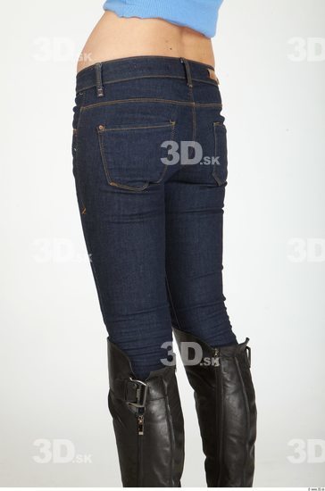 Thigh Whole Body Woman Casual Jeans Underweight Studio photo references