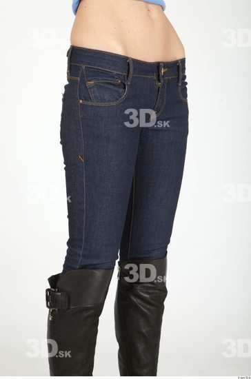 Thigh Whole Body Woman Casual Jeans Underweight Studio photo references