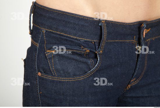 Hips Whole Body Woman Casual Jeans Underweight Studio photo references