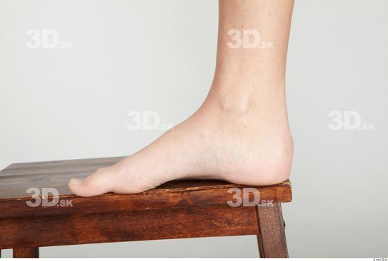 Foot Whole Body Woman Nude Casual Underweight Studio photo references