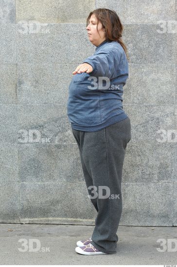 Whole Body Head Woman T poses Casual Sports Slim Overweight Street photo references