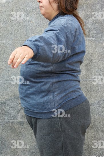 Upper Body Head Woman Casual Sports Sweatsuit Slim Overweight Street photo references