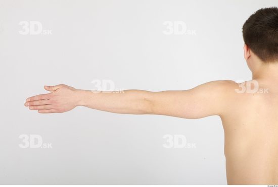 Arm Whole Body Man Nude Casual Athletic Studio photo references