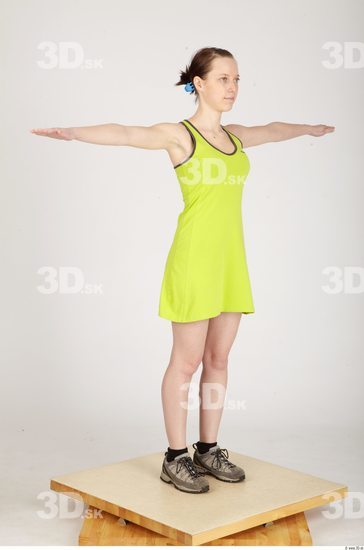 Whole Body Woman T poses Sports Dress Slim Studio photo references