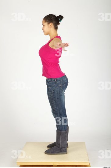 Whole Body Woman T poses Casual Average Studio photo references