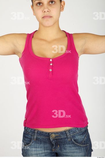 Upper Body Whole Body Woman Casual Singlet Average Studio photo references