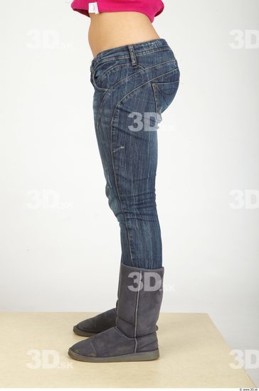 Leg Whole Body Woman Casual Jeans Average Studio photo references