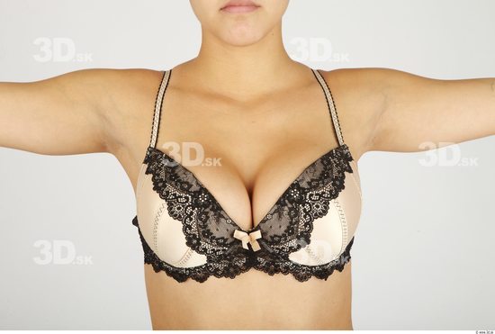 Chest Whole Body Woman Casual Underwear Bra Average Studio photo references