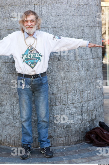 Whole Body Head Man T poses Casual Slim Bearded Street photo references