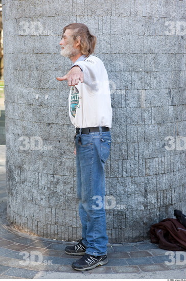 Whole Body Head Man T poses Casual Slim Bearded Street photo references