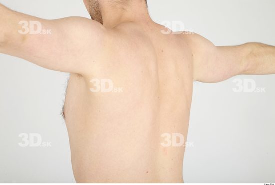 Whole Body Back Man Nude Casual Average Studio photo references