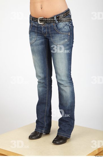 Leg Whole Body Woman Casual Jeans Slim Studio photo references