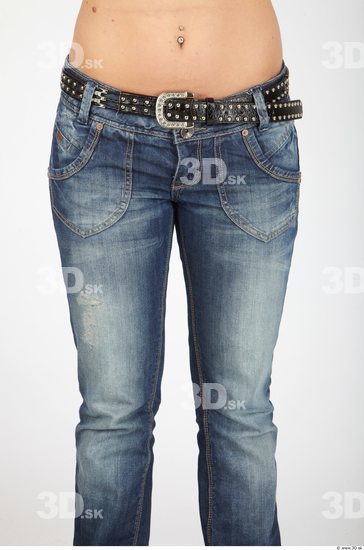 Thigh Whole Body Woman Casual Jeans Slim Studio photo references