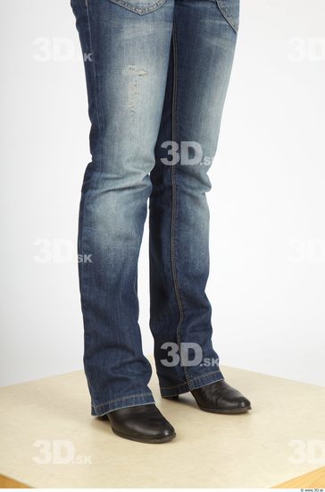 Calf Whole Body Woman Casual Jeans Slim Studio photo references