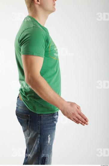 Arm Man Animation references White Casual T shirt Chubby