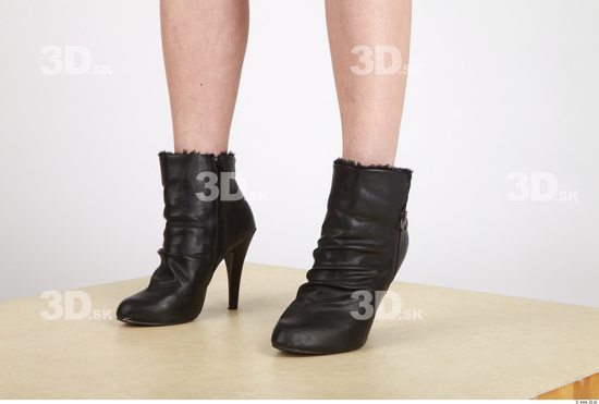 Foot Whole Body Woman Formal Boot Slim Studio photo references