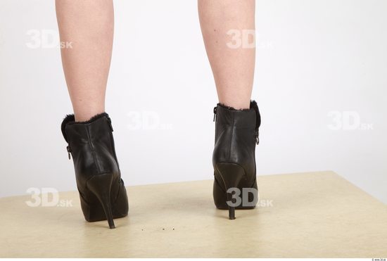 Foot Whole Body Woman Formal Boot Slim Studio photo references