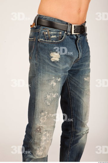 Thigh Whole Body Man Casual Jeans Athletic Studio photo references