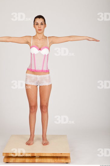 Whole Body Woman T poses Casual Underwear Slim Studio photo references