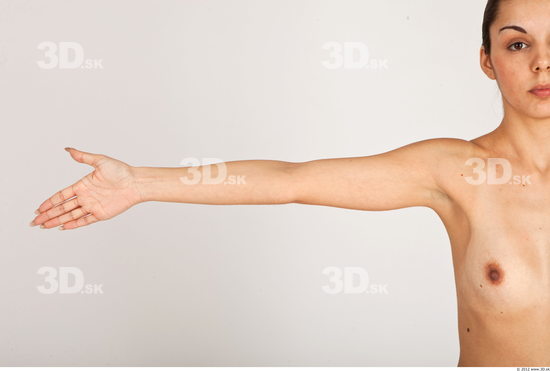 Arm Whole Body Woman Nude Casual Slim Studio photo references