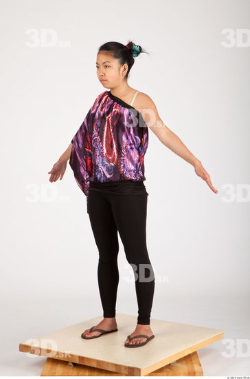 Whole Body Woman Asian Casual Average Studio photo references