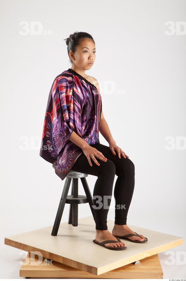 Whole Body Woman Artistic poses Asian Casual Average Studio photo references