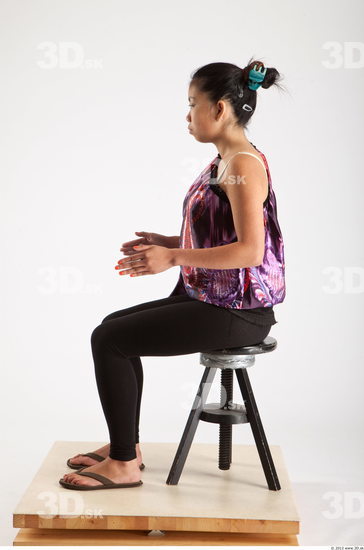 Whole Body Woman Artistic poses Asian Casual Average Studio photo references