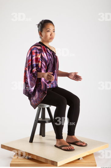 Whole Body Woman Artistic poses Asian Casual Average Studio photo references