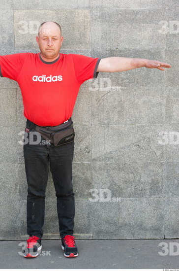 Whole Body Man T poses White Casual Chubby Bald