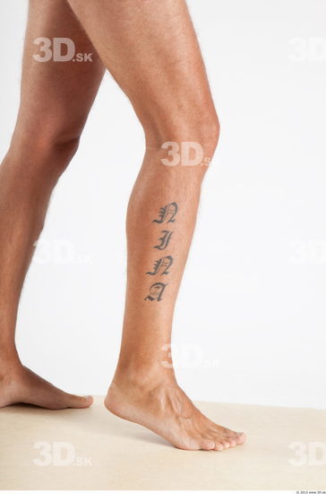 Calf Man White Tattoo Nude Athletic