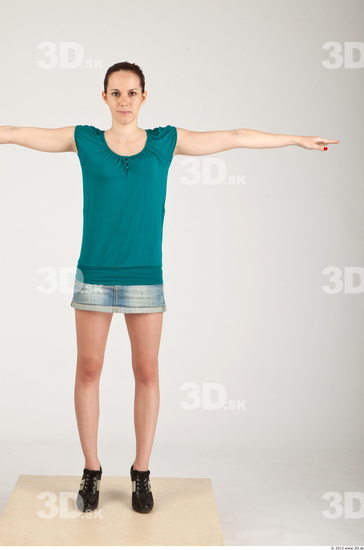 Whole Body Woman T poses Casual Slim Studio photo references