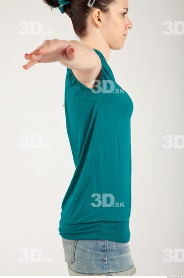 Upper Body Whole Body Woman Casual Slim Top Studio photo references