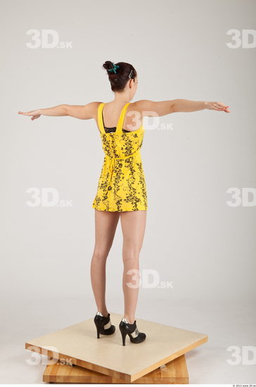 Whole Body Woman T poses Casual Dress Slim Studio photo references