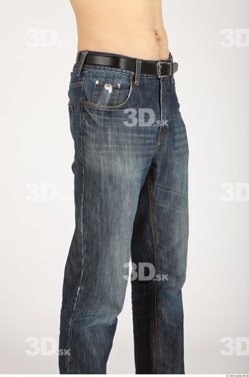 Thigh Whole Body Man Casual Jeans Slim Studio photo references