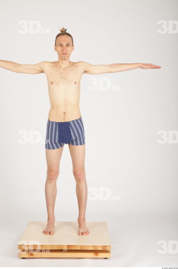 Whole Body Man T poses Casual Underwear Pants Slim Studio photo references