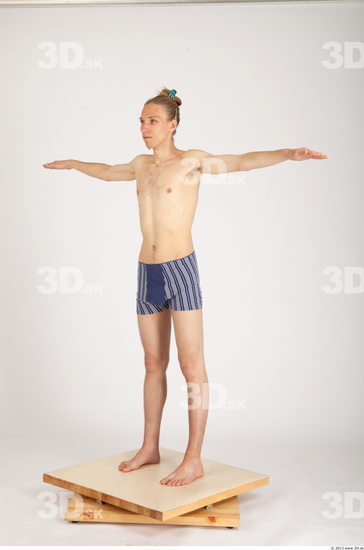 Whole Body Man T poses Casual Underwear Pants Slim Studio photo references