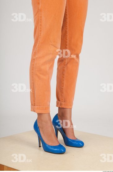 Calf Whole Body Woman Casual Trousers Slim Studio photo references