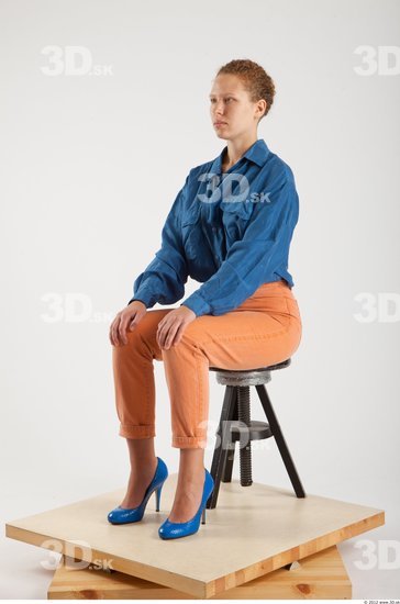 Whole Body Woman Artistic poses White Casual Slim