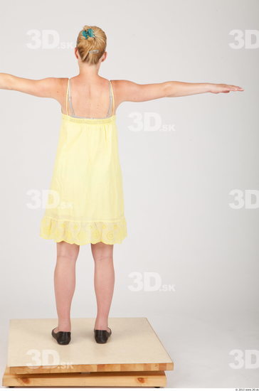 Whole Body Woman T poses Casual Dress Pregnant Studio photo references