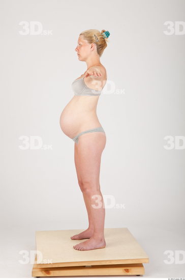 Whole Body Woman T poses Underwear Pregnant Studio photo references
