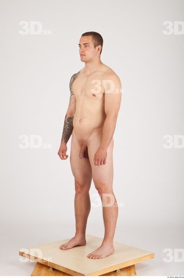 Whole Body Man Animation references Tattoo Nude Casual Average Studio photo references