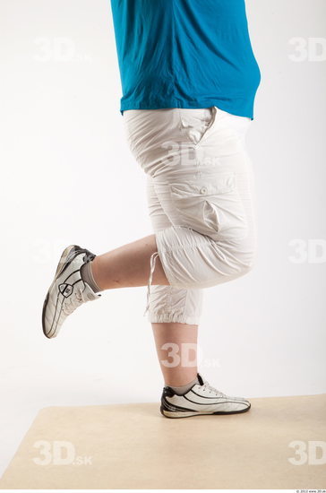 Leg Woman Other White Casual Shorts Overweight