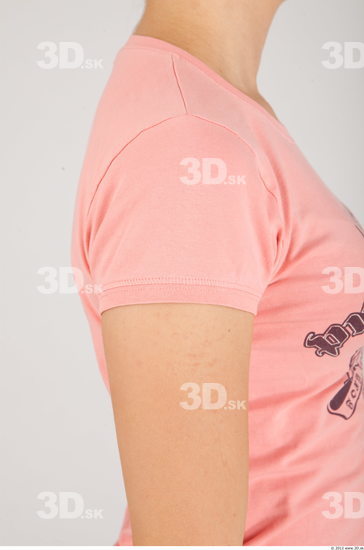 Arm Whole Body Woman Animation references Casual Shirt T shirt Slim Studio photo references