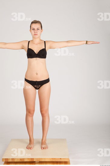 Whole Body Woman Animation references T poses Casual Underwear Slim Studio photo references