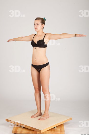 Whole Body Woman Animation references T poses Casual Underwear Slim Studio photo references